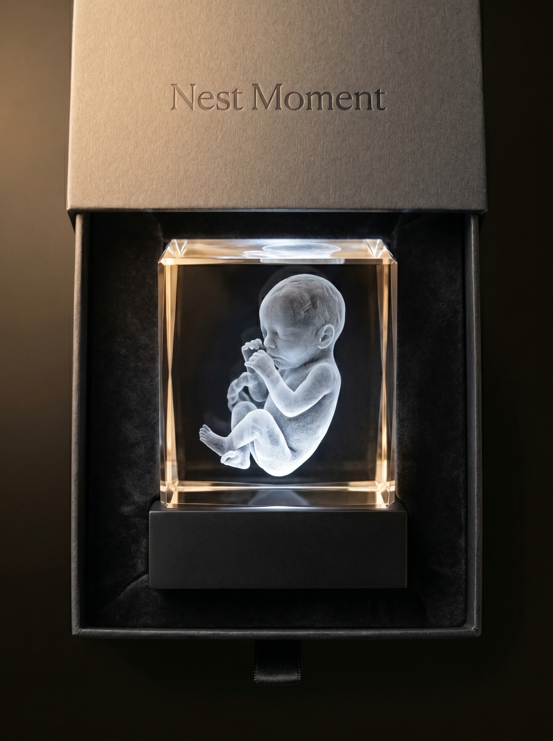 The crystal keepsake in its box
